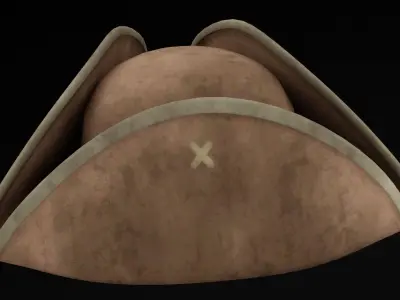 Classic Pirate Hat Low-poly 3D model