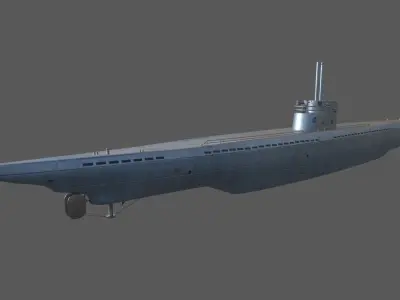 German U Boat Low-poly 3D model