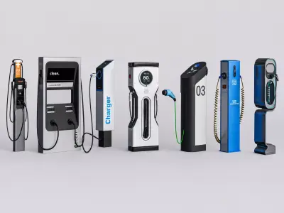 EV Charging Station Collection 3D model