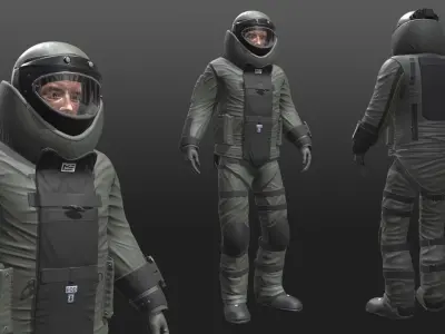 Bomb Suit EOD 9 Low-poly 3D model