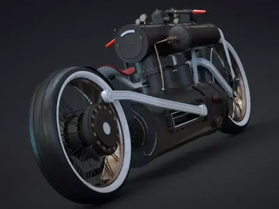 Steampunk bike 3D model purchase