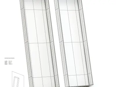 De Castelli Frame Mirror Low-poly 3D model