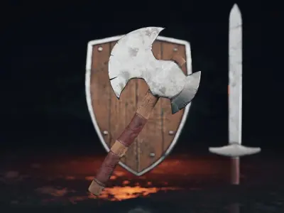 Warrior Blades Pack Free low-poly 3D model