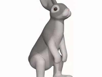 Gray rabbit  3D model