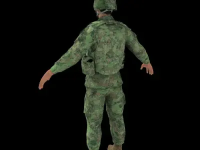 Chinese soldier 3D model