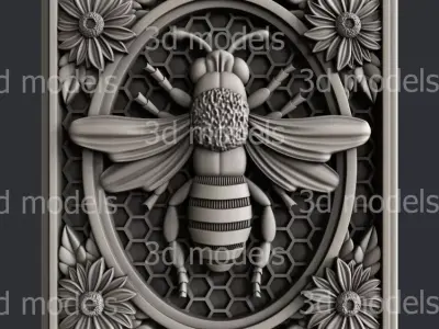 3d STL models for CNC router or 3dprinter Bee P488 3D model
