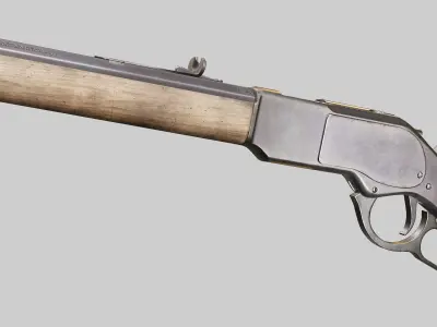 Winchester Model 1873 - Lever Action Rifle Low-poly 3D model