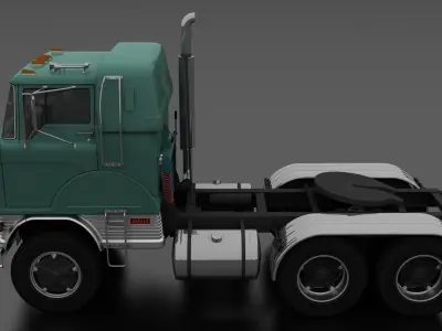 H-Series HDT-950 Semi Truck Slepper Cab 1961 Low-poly 3D model