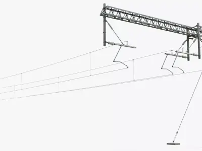 Railway Electrification Gantry Structure Gray 3D model purchase