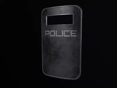 Police Riot Shield Free low-poly 3D model