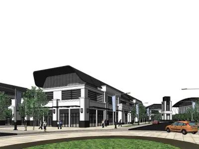 SU model of modern Sports Center commercial office building 3D model