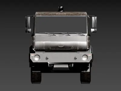 3D model of a military truck equipped 3D model