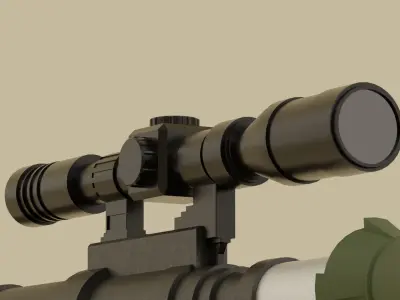 Rocket Launcher with Detailed Texturing Low-poly 3D model
