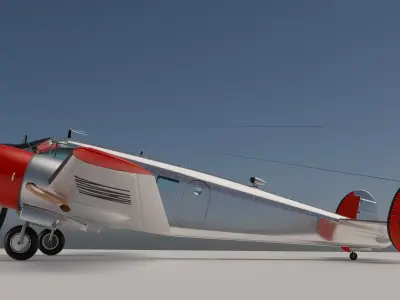 Vintage airplane Beech 18 in Navy Livery 3D model