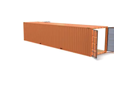 40ft Shipping Container Side Open 3D model