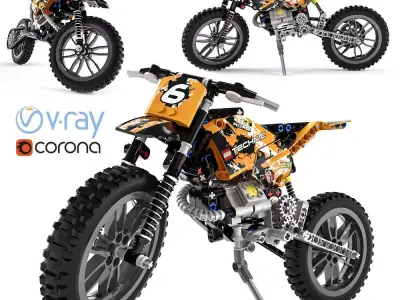 Lego Technic Moto Cross Bike 3D model