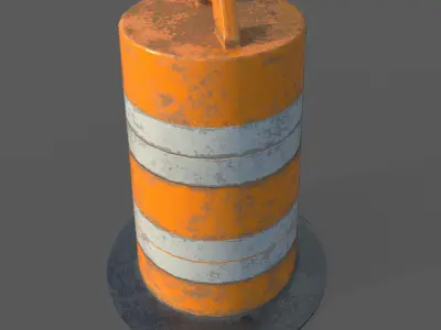 Low Poly Traffic Barrier Low-poly 3D model