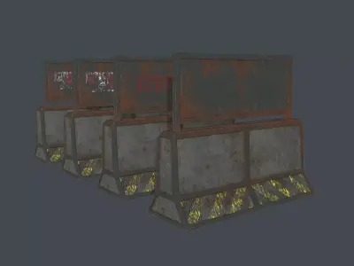 Concrete RoadBlock Barrier Barricade 3D model
