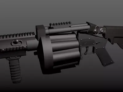 GrenadeLauncher gun Low-poly 3D model