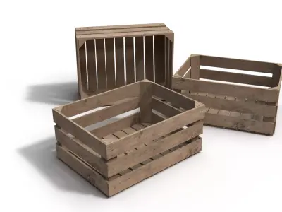 Wooden Crate 3D 3D model purchase