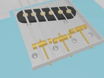  Electric guitar Telecaster  PBR low-poly game-ready Low-poly 3D model