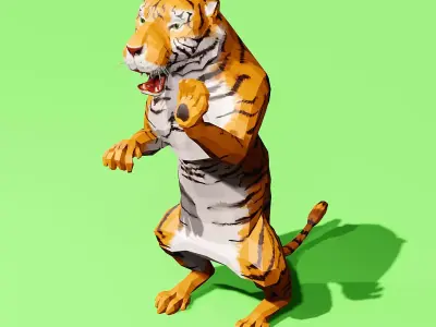 Low poly tiger Low-poly 3D model purchase