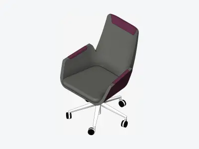Chair - Contemporary - Cordia Plus - Low - Swivel - Castors Low-poly 3D model