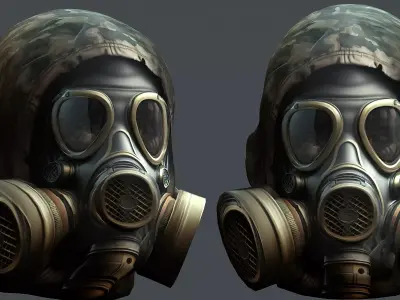 Helmet 3d model military combat Military Low-poly Low-poly 3D model 44
