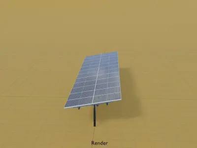 Agricultural photovoltaic solar plant with animation 16m Low-poly 3D model