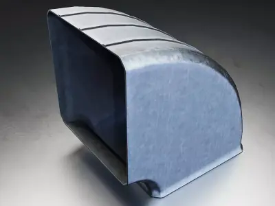 Modular Industrial Metal Duct Set Low-poly 3D model