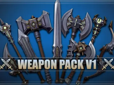 Prototype Stylized Weapon Pack V1 Low-poly 3D model