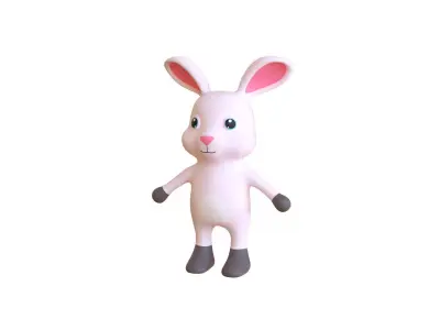 High-Quality 3D Cute Rabbit for Games  Low-poly 3D model
