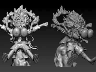 LUFFY - ONE PIECE - MODEL GEAR 5 - 3D PRINT - SPLIT PART 3D print model