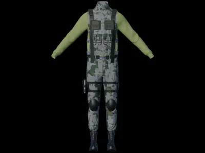 Tactical Military Outfit Game Ready 4K Textures PBR Low-poly 3D model