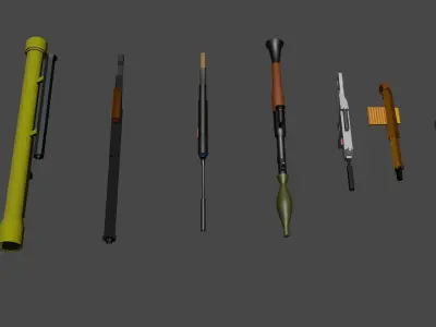 Weapons gun collection  Low-poly 3D model