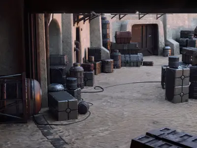 Star Wars Cargo Crates and Barrels 33 Variants - 3D Asset Kit PBR 3D model