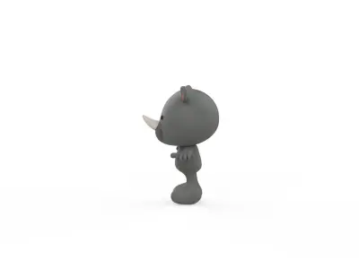 Character015 Rhino Animal  Low-poly 3D model