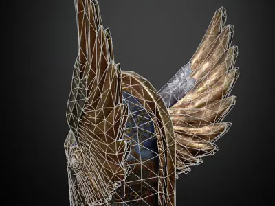 HELMET12 Game Ready helmet with wings Low-poly 3D model