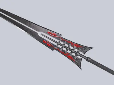 Demonic blade Low-poly 3D model