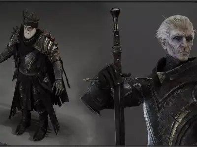 Knight Cursed Modular Game Ready Low-poly 3D model