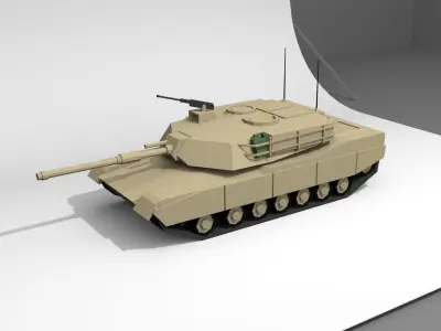 M1 Abrams TANK Lowpoly  Low-poly 3D model