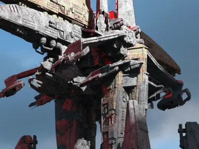 Dark Terra Former Mining Ships Kit bash 3D model