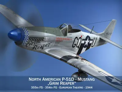 North American P-51D Mustang - Grim Reaper 3D model