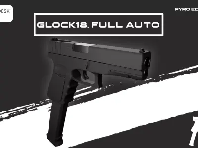 GLOCK18 FULL AUTO FULLY RIGGED 3D model