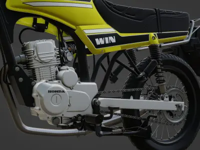 Honda Win100 Custom Verza Low-poly 3D model
