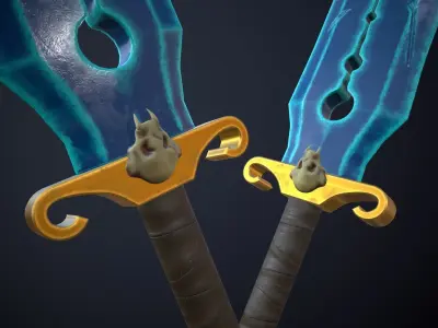 Stylized Crystal Sword Low-poly 3D model