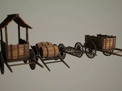 Cart Asset Low-poly 3D model