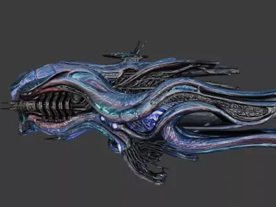 Biomechanical Alien Battleship 3D model