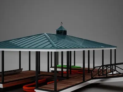 HD Small Harbor Dock 3D model