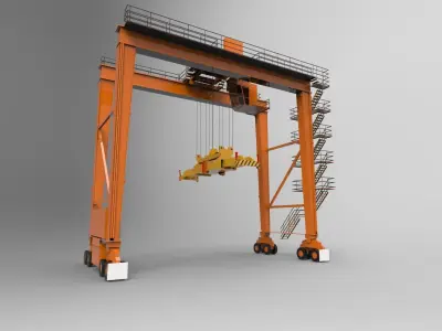 Straddle Crane Low-poly 3D model